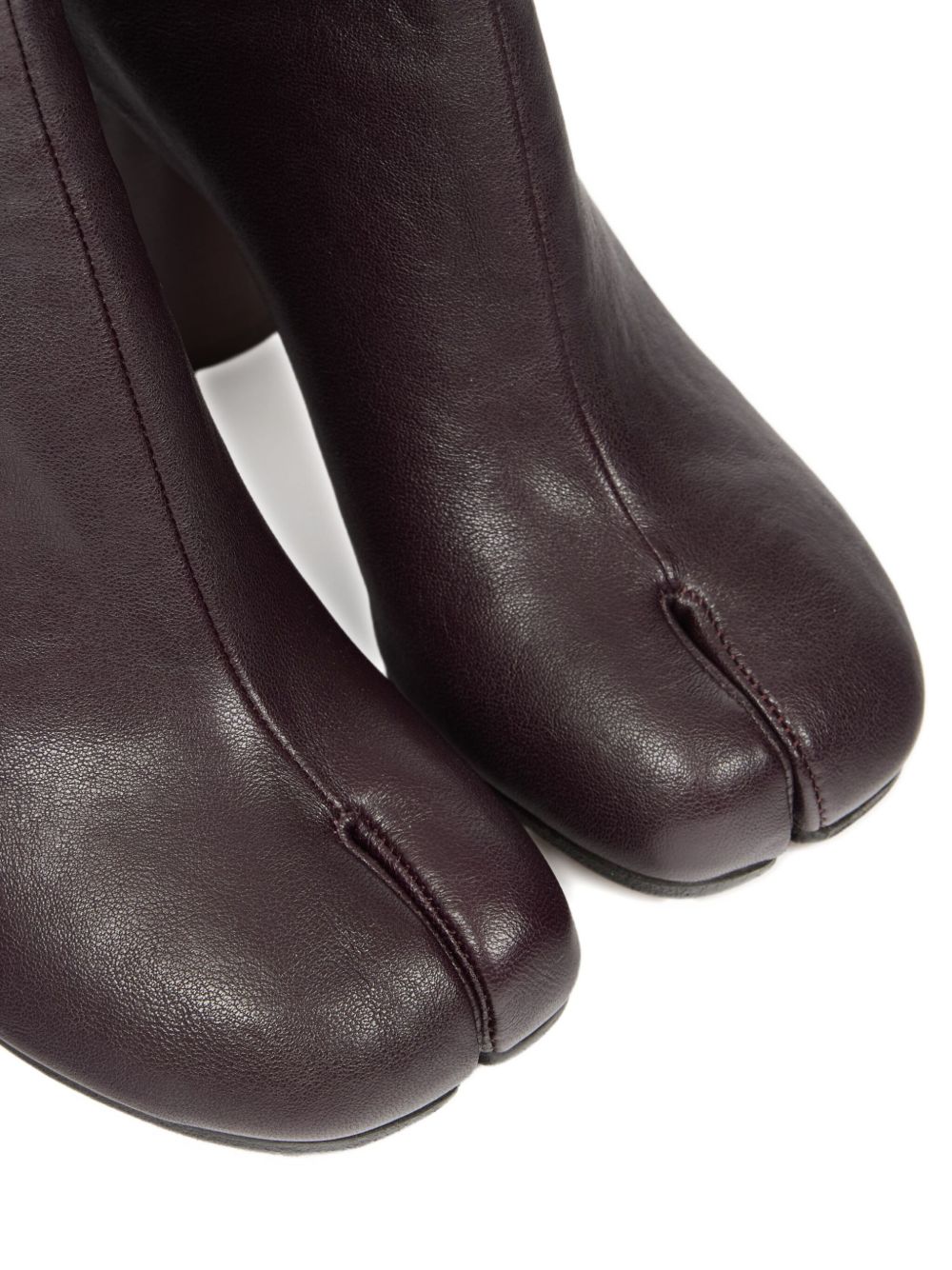 Maison Margiela Tabi Leather Ankle Boots Purple