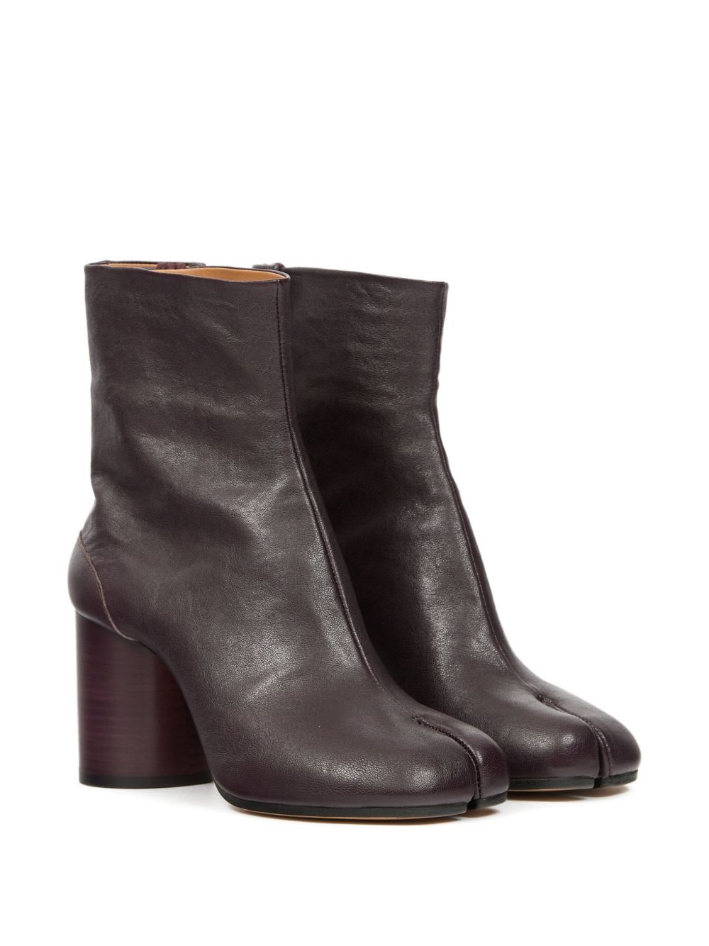Maison Margiela Tabi Leather Ankle Boots Purple