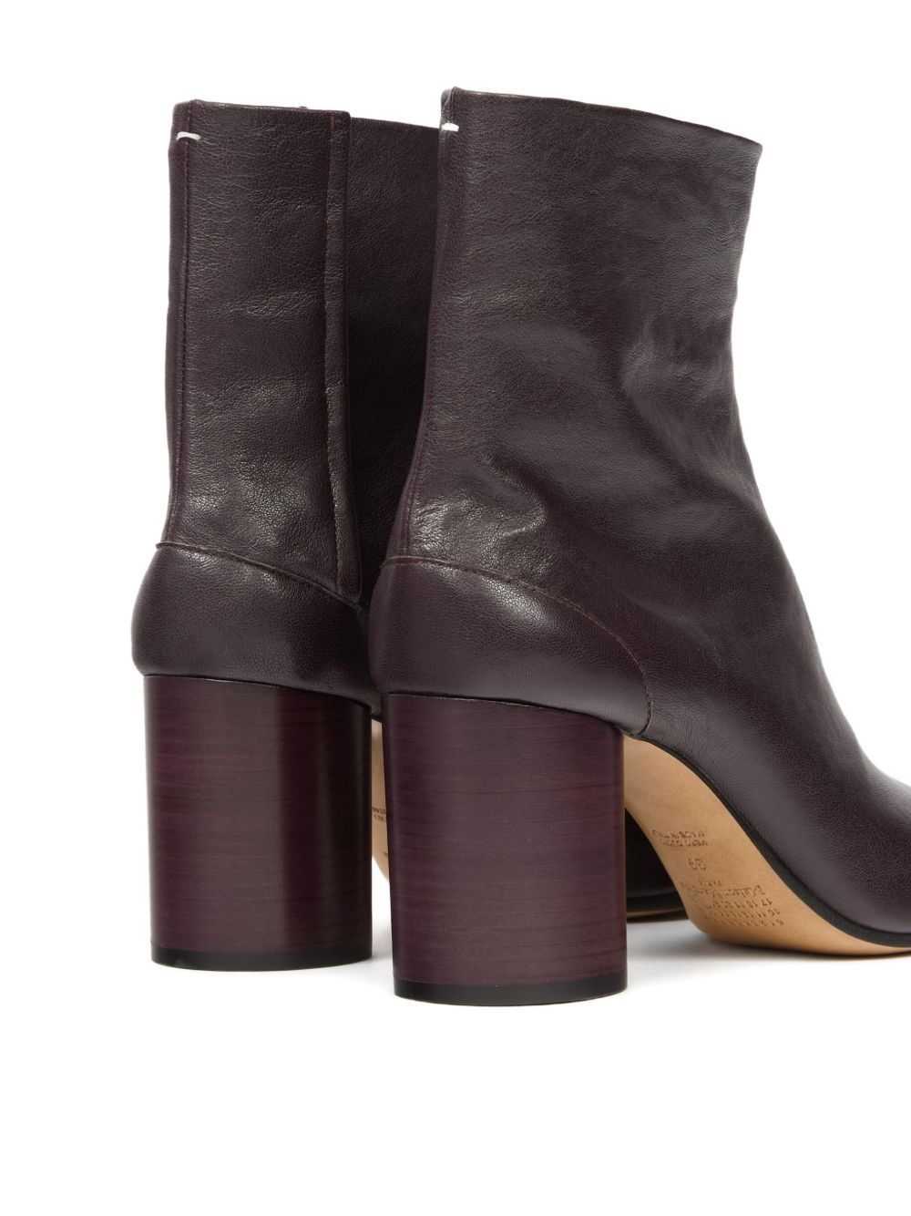 Maison Margiela Tabi Leather Ankle Boots Purple