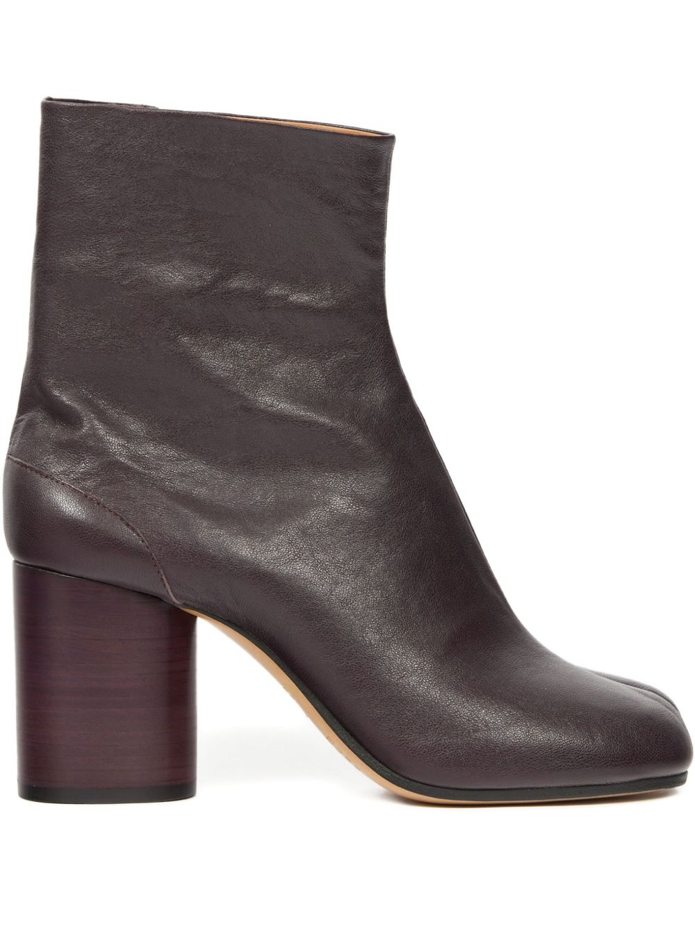 Maison Margiela Tabi Leather Ankle Boots Purple
