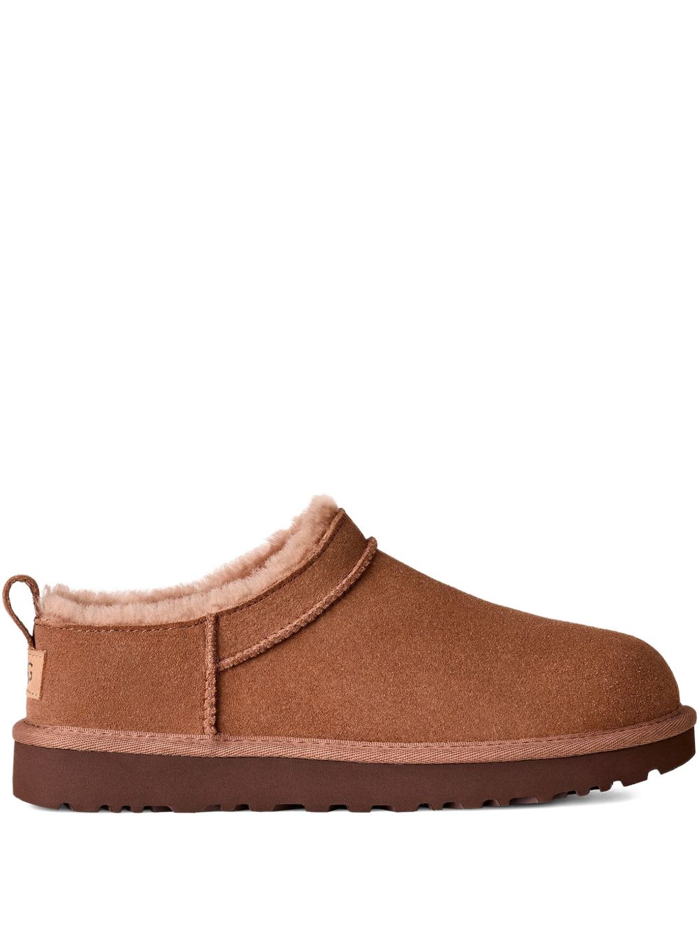 Ugg Australia Classic Micro Brown Suede Shearling Ankle Boots Brown