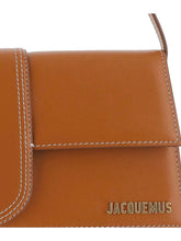 JACQUEMUS Le Bambino Long Shoulder Bag in Leather Brown