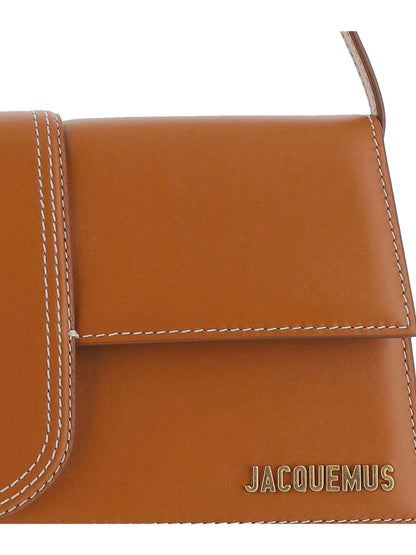 JACQUEMUS Le Bambino Long Shoulder Bag in Leather Brown