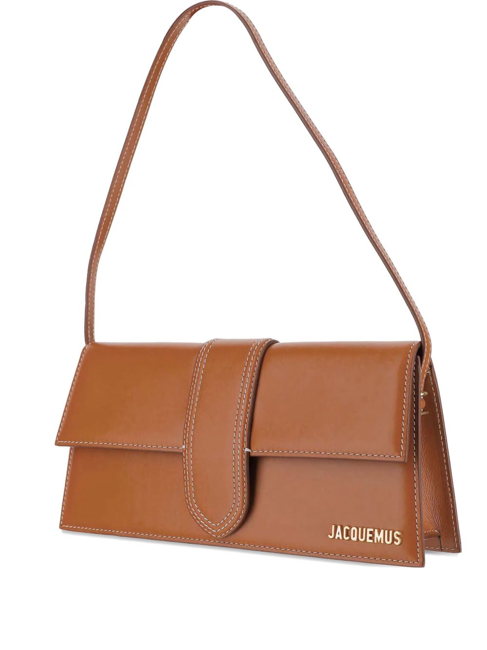 JACQUEMUS Le Bambino Long Shoulder Bag in Leather Brown