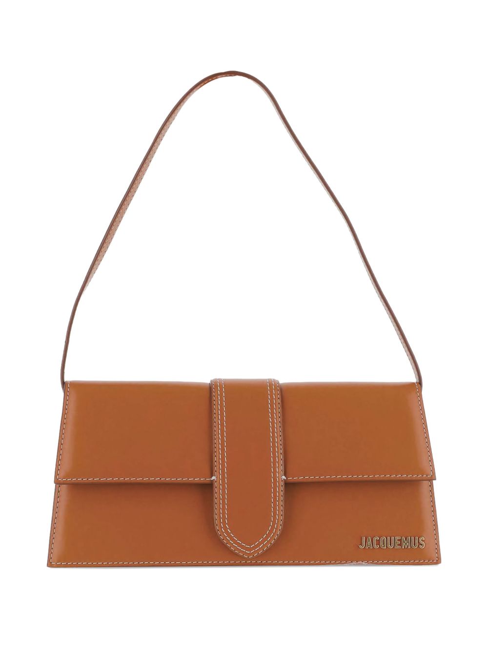 JACQUEMUS Le Bambino Long Shoulder Bag in Leather Brown