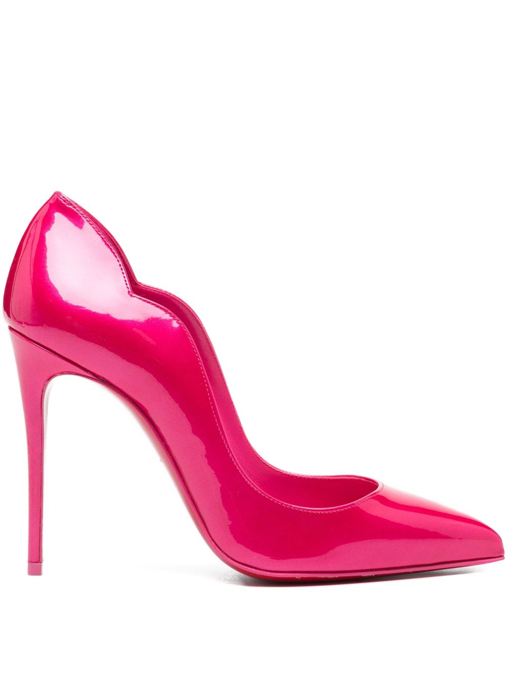Christian Louboutin Hot Chick Fuchsia Patent Leather Pointed-Toe Stiletto Pumps Fuchsia