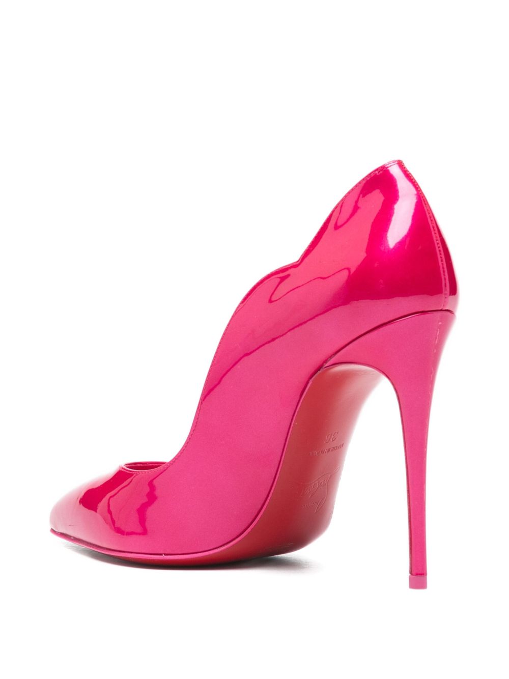 Christian Louboutin Hot Chick Fuchsia Patent Leather Pointed-Toe Stiletto Pumps Fuchsia
