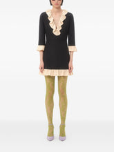 Valentino Ruffle-Trim Wool and Silk Mini Dress Black Black