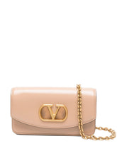 Valentino Garavani VLogo Signature Small Calf Leather Clutch Powder