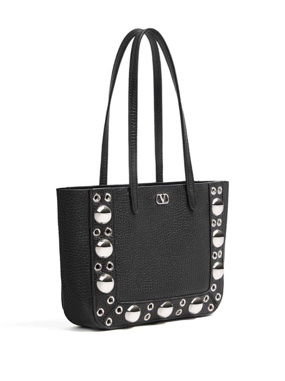 Valentino Garavani Nellcôte Mini Grainy Calfskin Shopping Bag Black