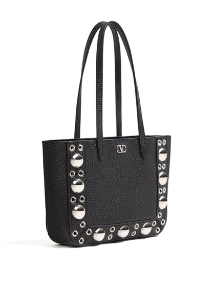 Valentino Garavani Nellcôte Mini Grainy Calfskin Shopping Bag Black
