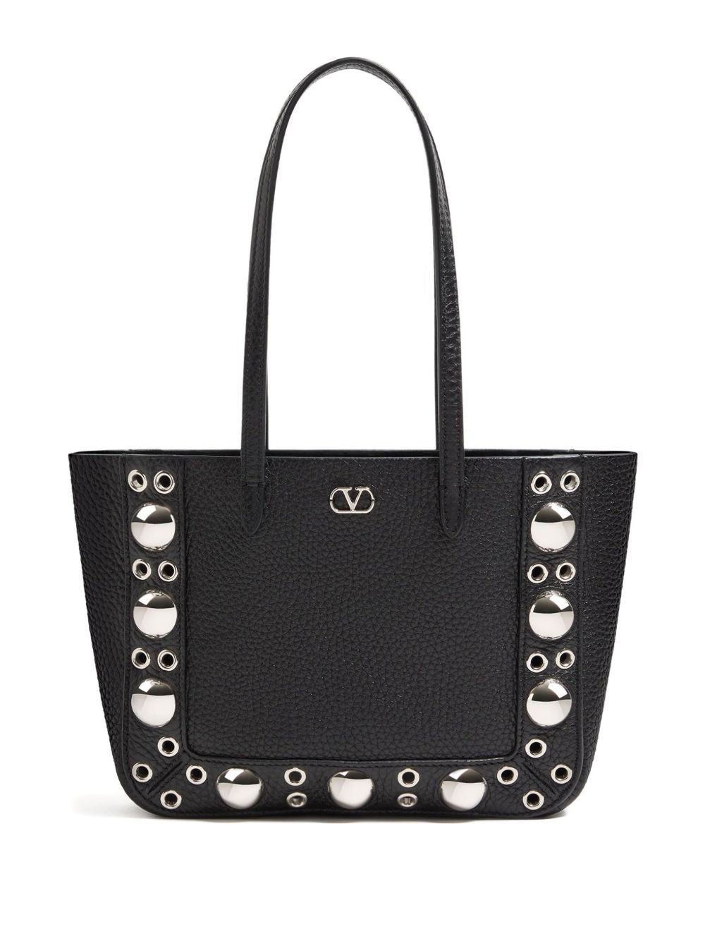 Valentino Garavani Nellcôte Mini Grainy Calfskin Shopping Bag Black
