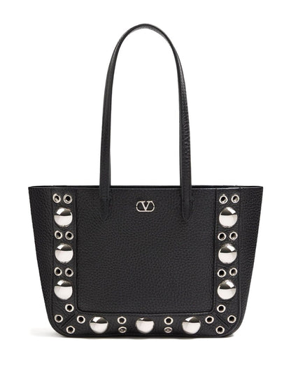 Valentino Garavani Nellcôte Mini Grainy Calfskin Shopping Bag Black