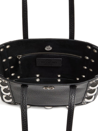 Valentino Garavani Nellcôte Mini Grainy Calfskin Shopping Bag Black