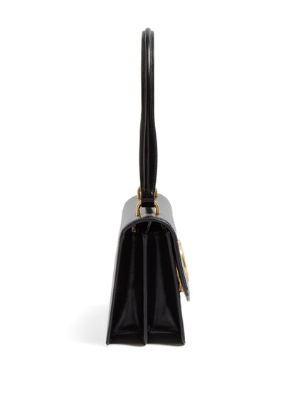 Valentino Garavani Vain Glossy Calfskin Handle Bag Black