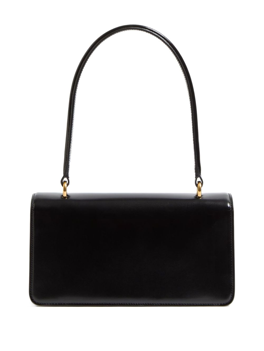 Valentino Garavani Vain Glossy Calfskin Handle Bag Black