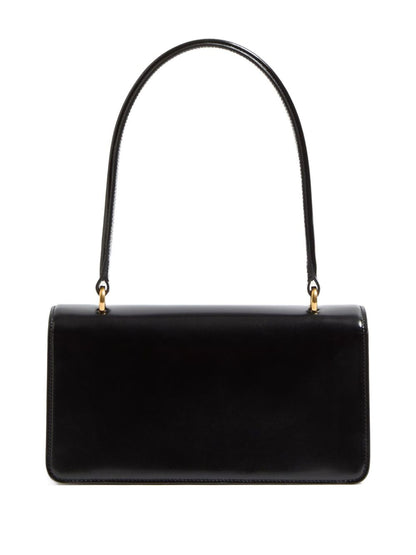 Valentino Garavani Vain Glossy Calfskin Handle Bag Black