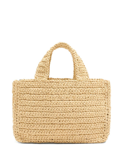 Valentino Garavani Viva Superstar Small Raffia Shopping Bag in Black
