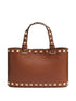 Valentino Garavani Rockstud Grainy Calfskin Mini Clutch Bag Leather Brown