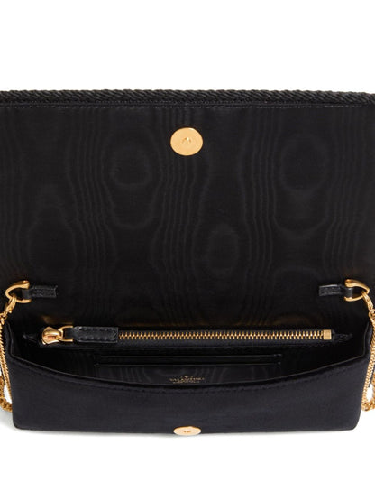 Valentino Garavani VLogo Signature Velvet Chain Wallet Black