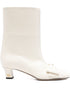 Valentino Garavani Ivory Leather Bow-Embellished Knee Boots Ivory