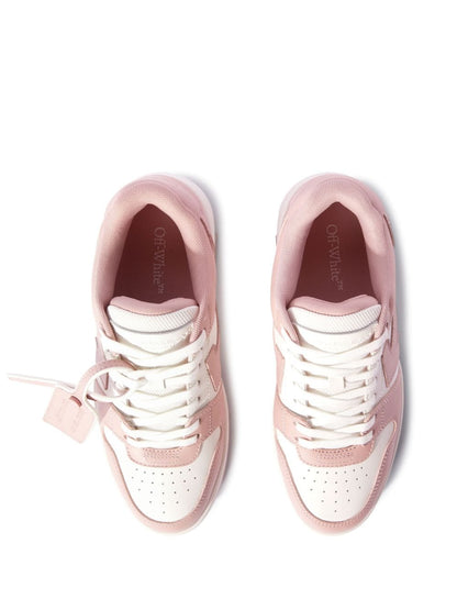 Off White Out Of Office Panelled Leather Sneakers Pink