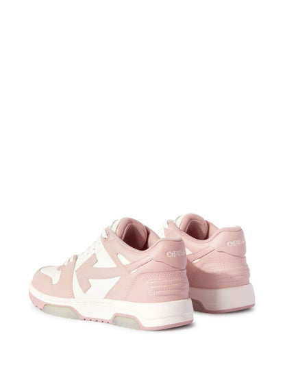 Off White Out Of Office Panelled Leather Sneakers Pink