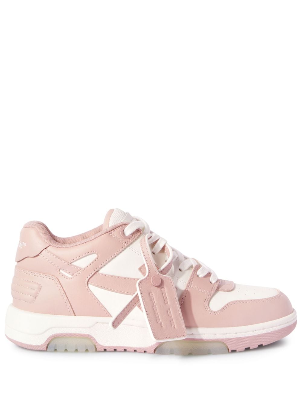 Off White Out Of Office Panelled Leather Sneakers Pink