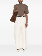 JACQUEMUS Le De-Nimes Ovalo Pleated High-Waist Tapered Jeans White White