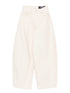 JACQUEMUS Le De-Nimes Ovalo Pleated High-Waist Tapered Jeans White White