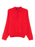 JACQUEMUS La Maille Vareuse Ribbed Long-Sleeve Polo Shirt Red Red