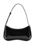 JACQUEMUS Le Bisou Curved Leather Shoulder Bag Black