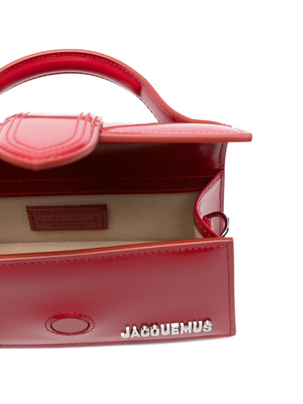 JACQUEMUS Le Bambino Top Handle Red Leather Handbag Red