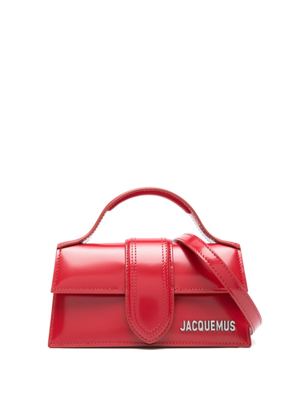 JACQUEMUS Le Bambino Top Handle Red Leather Handbag Red