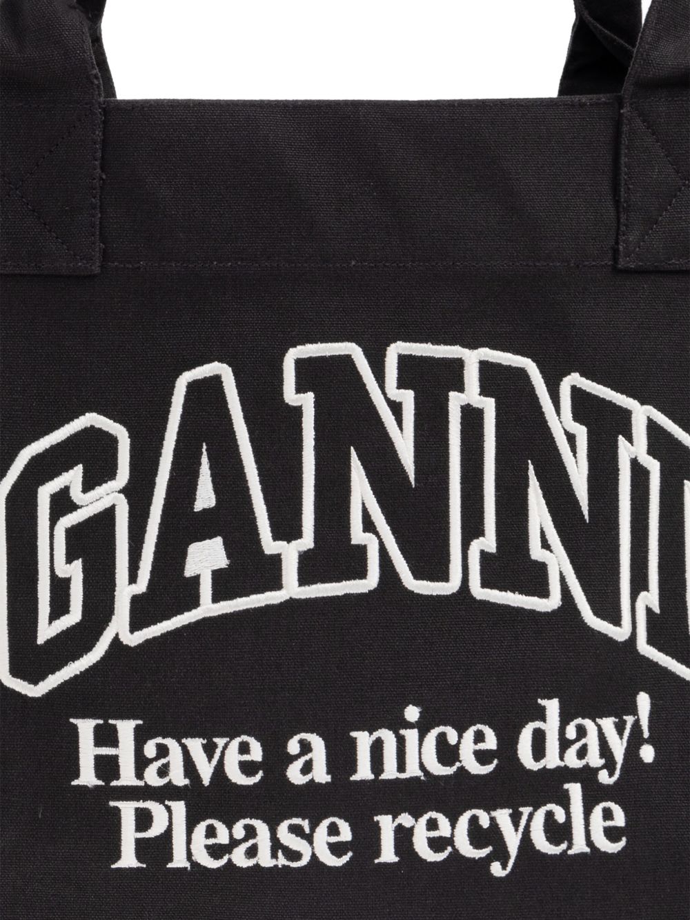 Ganni Recycled Cotton Large Tote Bag Grey