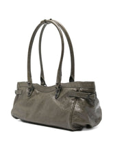Balenciaga Le City East-West Leather Shoulder Bag Green