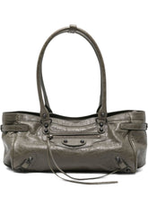 Balenciaga Le City East-West Leather Shoulder Bag Green