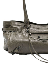 Balenciaga Le City East-West Leather Shoulder Bag Green