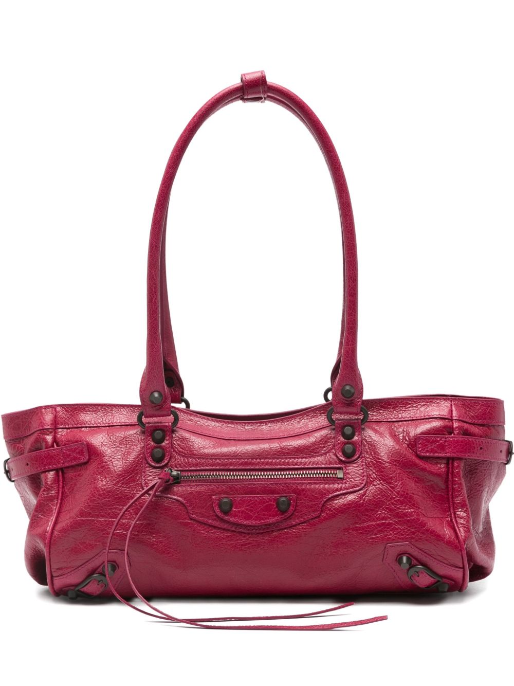 Balenciaga Le City Bag East-West in Fuchsia Leather