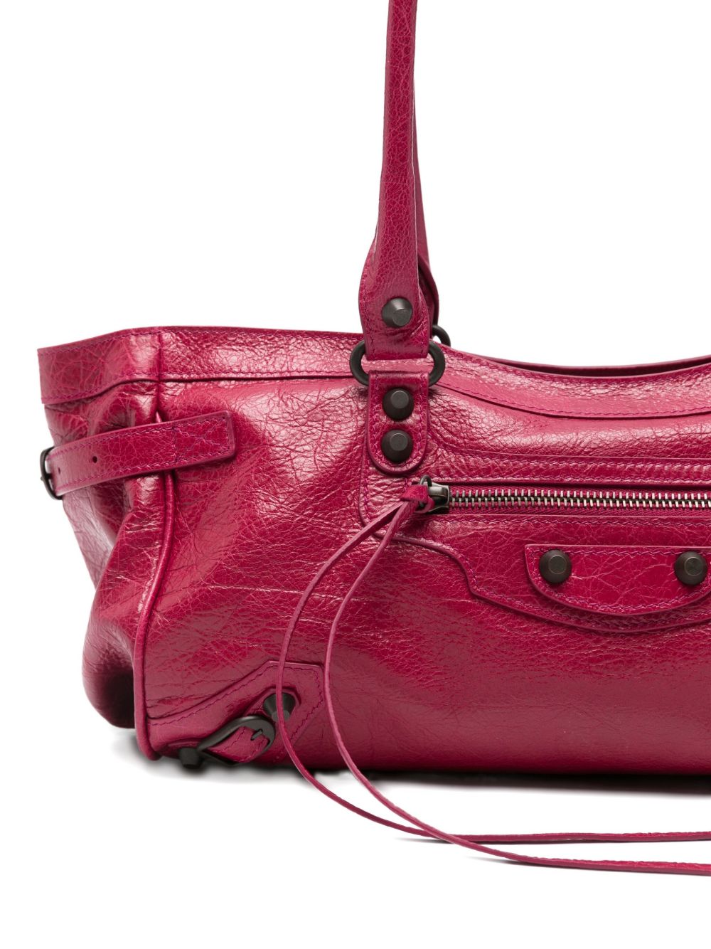 Balenciaga Le City Bag East-West in Fuchsia Leather