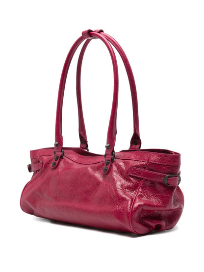 Balenciaga Le City Bag East-West in Fuchsia Leather