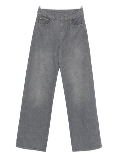 Emporio Armani Grey Medium Waist Straight-Leg Jeans Grey