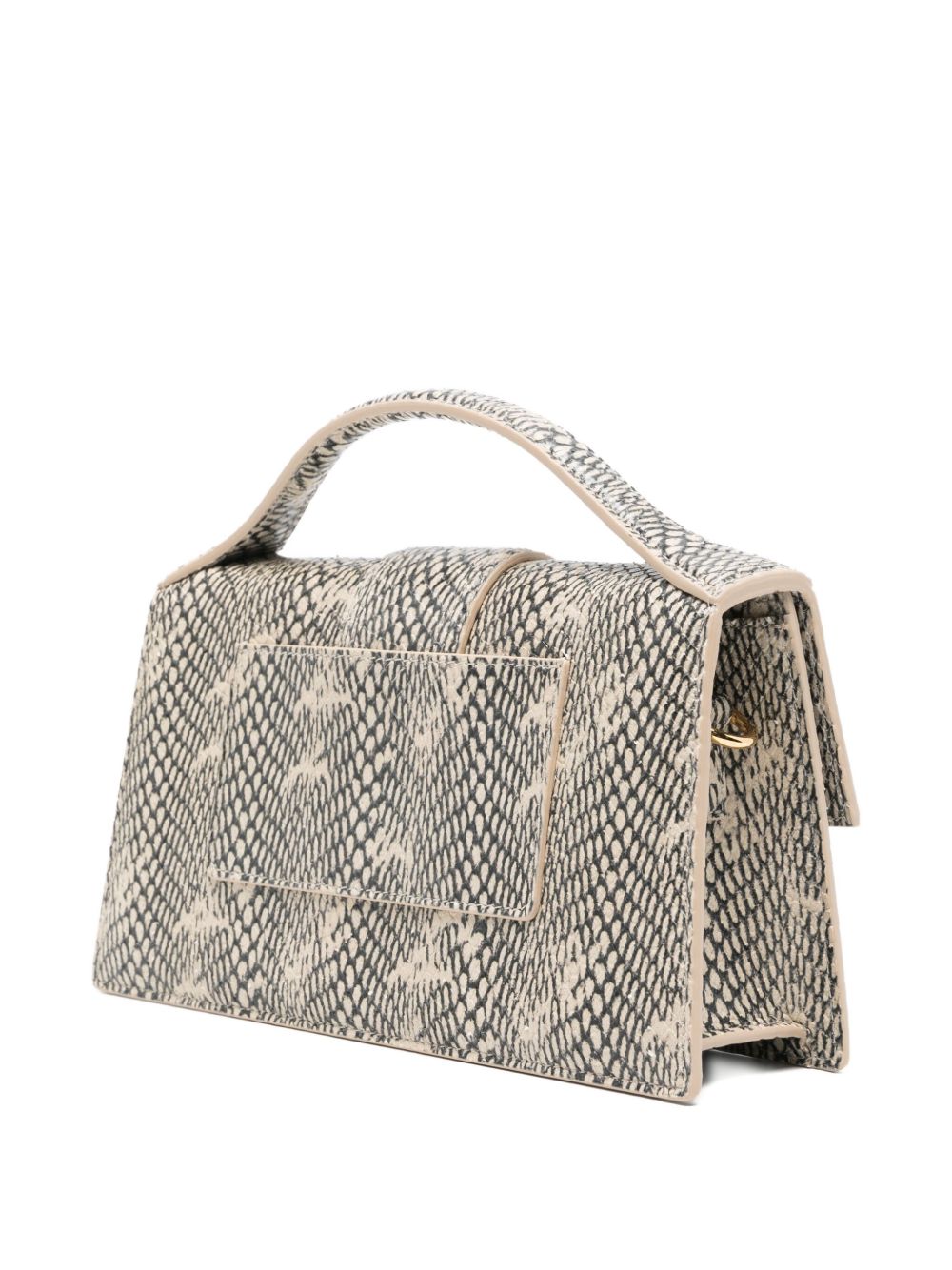 JACQUEMUS Le Grand Bambino beige snakeskin-effect handbag Beige