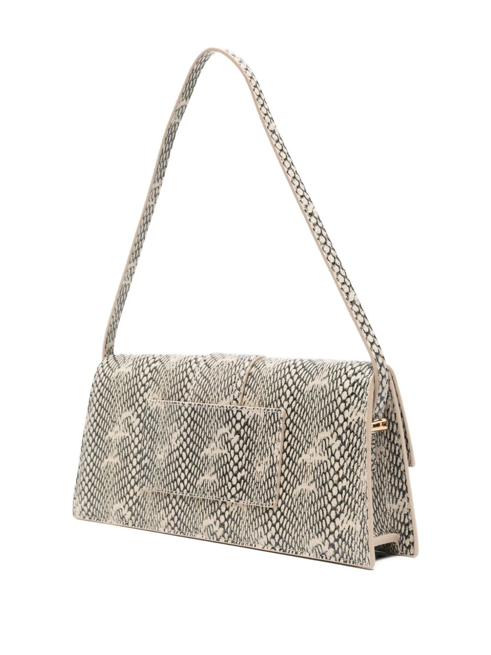 JACQUEMUS Le Bambino Long Snakeskin-Print Shoulder Bag Beige