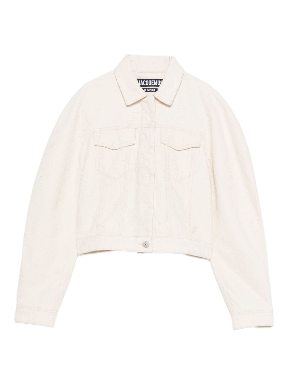 JACQUEMUS La Veste De-Nimes Cropped Off-White Denim Jacket White