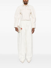 JACQUEMUS La Veste De-Nimes Cropped Off-White Denim Jacket White