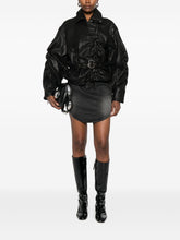 Diesel Ruched Lambskin Leather Jacket Black Black