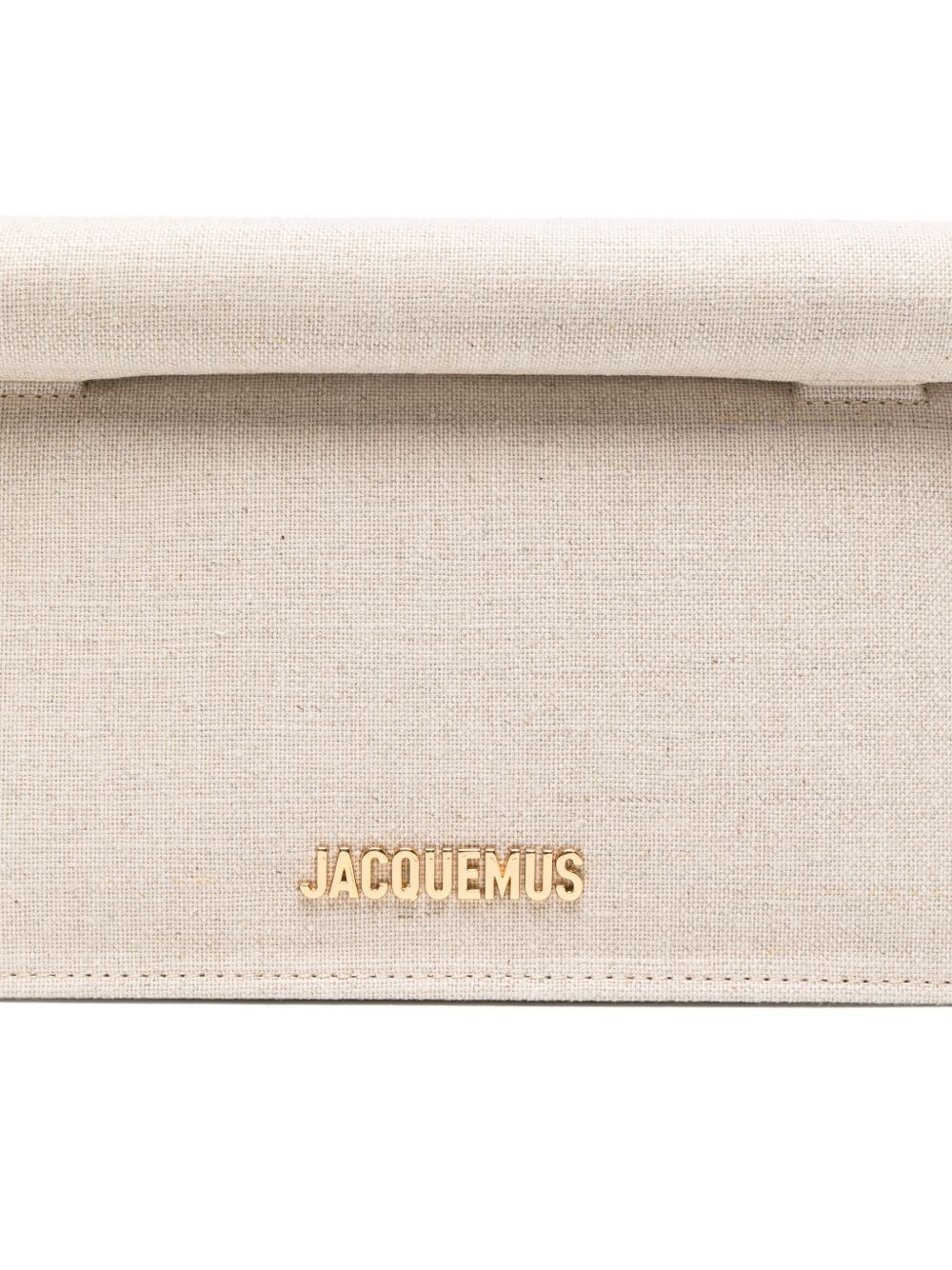 JACQUEMUS Rond Carré Canvas Clutch Bag Beige