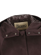 Herno Cashmere Hooded Quilted Cape Jacket Brown