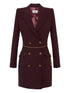 Elisabetta Franchi Double-Breasted Chain-Belt Crepe Dress Bordeaux